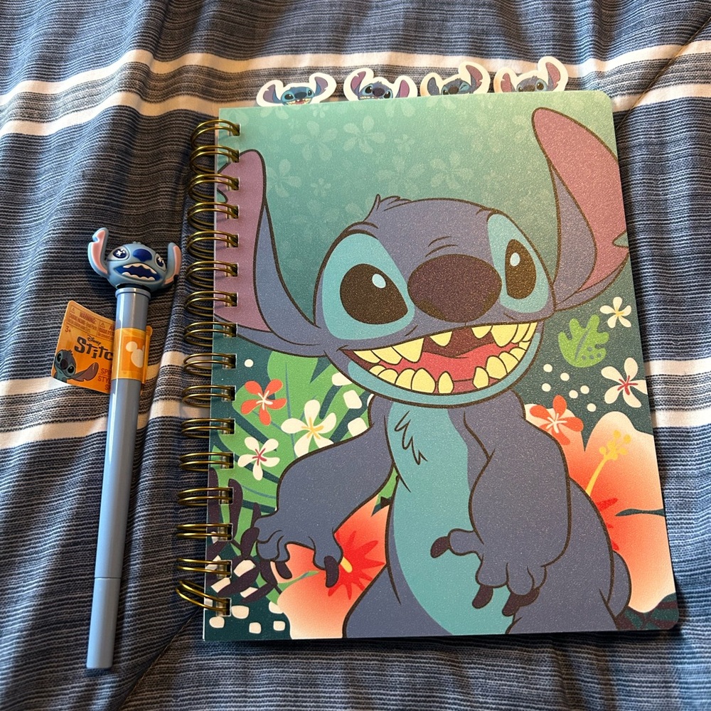 NWT Disney Lilo and Stitch Fidget Spinner Pen with Notebook